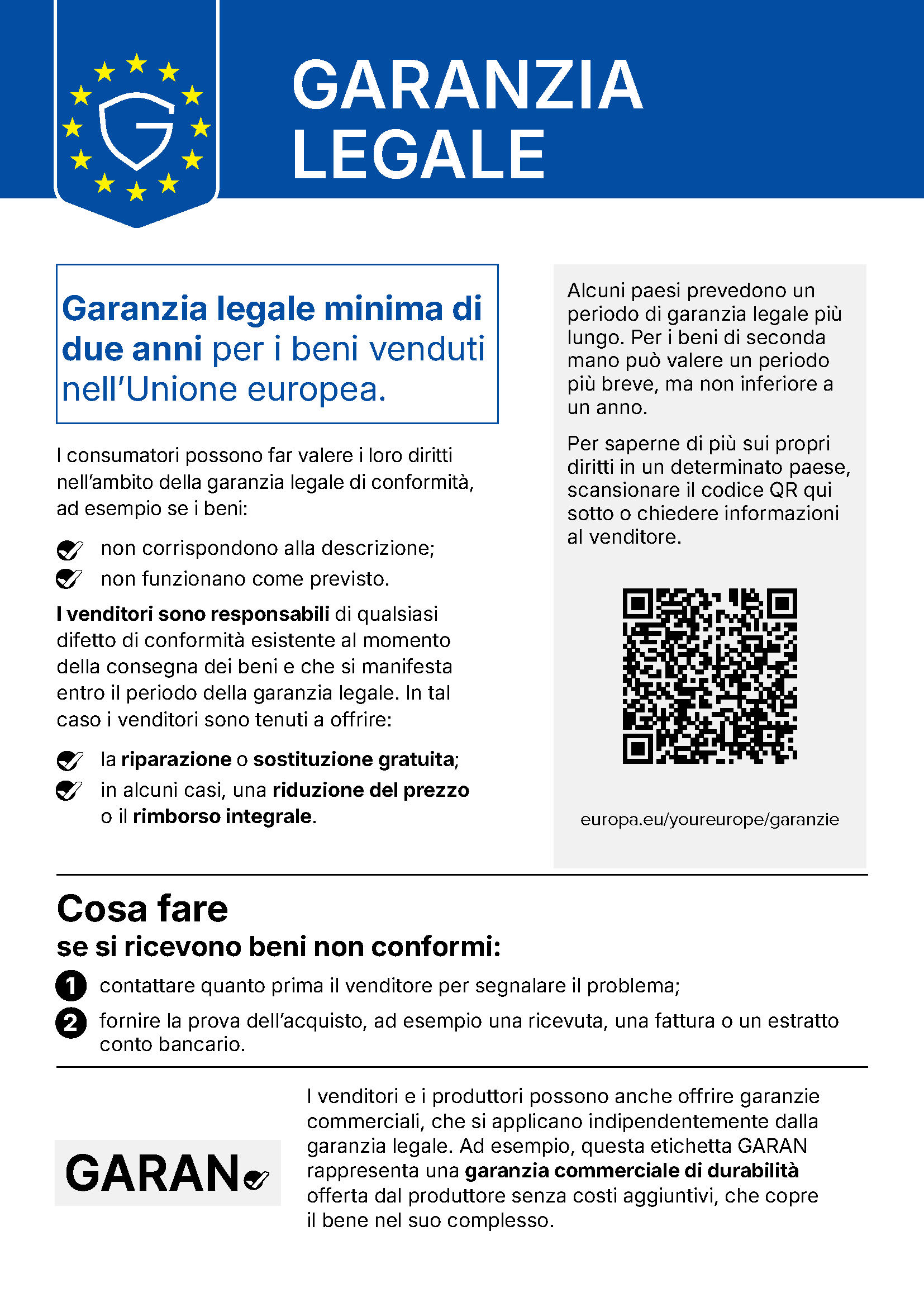 Diritti di garanzia previsti dalla legge
